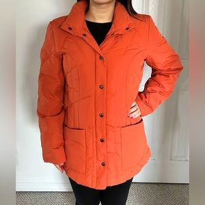 Vintage Esprit Orange Quilted Puffy Jacket in size M